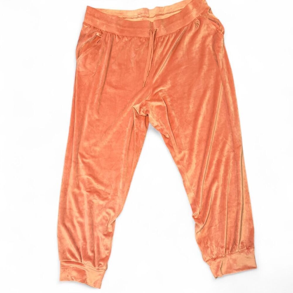 Victoria’s Secret women’s Pink Velour Joggers lounge pants with drawstring XXL